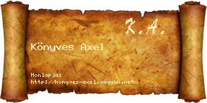 Könyves Axel névjegykártya